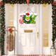 Christmas Door Decorations, Wooden Joy Hanging Signs Merry Christmas Sign Christmas Wreath for Front Door Xmas Door Wall Tree Decorations Indoor Outdoor