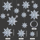 MIAHART Christmas Hanging Snowflake Decorations 12 pack 3D Silver Snowflake Hanging Garland Large Silver Snowflakes for Christmas Winter Holiday Year Birthday Party Home Decor