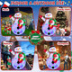 MICOCAH 8FT Christmas Inflatables Outdoor Decorations, Inflatable Snowman Holding Garland Blow Up Yard Decoration Build-in Rotating Colorful LEDs Xmas Holiday Party Indoor Lawn Christmas Eve Décor