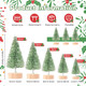 30 PCS Mini Sisal Frosted Christmas Trees, 5 Size Artificial Christmas Trees Bottle Brush Christmas Tree with Wooden Base for Tabletop Christmas Party Home Interior Decor (Green)