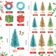 46 PCS Mini Christmas Trees Set, Artificial Miniature Tabletop Christmas Tree with Wreath and Small Decorated Boxes Christmas Bottle Brush Trees for DIY Craft Home Table Decor (Color A)