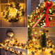 Christmas Pine Lighted Garland Decor, 9.8 Ft 60 LEDs Red Berry Pine Cone Battery Operated Christmas Garland Lights with 8 Modes, Remote Control for Mantle Fireplace Stairs Xmas Tree Indoor Decor