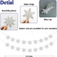 2 Pcs Silver Glitter Snowflake Banner，Snowflake Winter Party Decorations， Snowflake Garland Christmas Party Decorations (Silver)