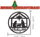 Large Christmas Oh Holy Night Wooden Sign 12.59'' x 12.59'' Cutout Rustic Farmhouse Nativity Manger Scene Photo Booth Prop Outdoor Indoor,Merry Christmas Wreath Party Supplies