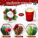 Christmas Votive Candle Holders: Candle Wreaths Rings with Red Berry and Pinecone Elk Glass Set of 4 for Christmas Home Table Centerpiece