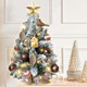 Mini Christmas Tree 2ft Tabletop Small Christmas Tree, Table Top Artificial Snow Flocked Arbol de Navidad Xmas Tree with 18 Christmas Decorations for Home Apartment Office Desk