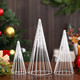 3 Pcs Christmas Cone Trees Metal White Christmas Tree Decorations 6, 8, 10 Inch Snowflake Christmas Tabletop Centerpiece Decoration for Xmas Holiday Desktop Table Party