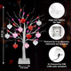 [Timer] 2 Pack 24 Inch Valentines Day Decor Tree with 24 Red Pink LED Lights and Heart Ornaments, USB/Battery Operated Valentines Decoration Tree Light, Valentines Day Decorations Home Table Bedroom