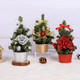 Tabletop Christmas Tree,3 Pack 7.87in Small Christmas Tree for Office,Christmas Desktop Artificial Mini Christmas Tree wtih Hanging Ornaments for Holiday DIY Decor