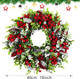 MTSCE Christmas Wreath, Front Door Decoration Wreath Winter Garland Artificial Wreath for House Party Outdoor Indoor Red Black Plaid Wreath-18 Inch