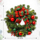 MUMTOP 20 Inch Pre-Lit Christmas Wreath for Front Door with Lights, Large Lighted Christmas Wreath with Red Bowknot for Fireplace Window Outdoor Holiday Home Decoration