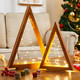 2 Pcs Wood Christmas Tree with Lights-Modern Farmhouse Christmas Wooden Tree Centerpieces for Tables Christmas Holiday Decorations Home Party Table Fireplace Mantle Shelf Decor(Brown)