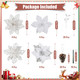 56 Pcs Christmas Tree Decorations, Christmas Ornaments Set with Poinsettias Artificial Christmas Flowers, Berry Branches and Pine Cones, Christmas Decor for Tree/Wreath/Garland(White)