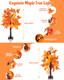 Fall Maple Tree with Lights, 2 Pack 25'' Artificial Fall Decorations for Home, Halloween Indoor Thanksgiving Table Decor USB & Battery Operated Autumn Tree with Acorns, Pine Cones, Pumpkin