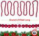 9 Foot Cranberry Burgundy Wood Bead Christmas Garland Wooden Christmas Tree Garland Perfect for Rustic Natural Farmhouse Trees Garland Christmas Decorations for Indoor Use