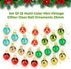 1 Inch Mini Vintage Multi Color Glass Ball Christmas Ornaments Set of 25 Balls Miniature Christmas Tree Ornaments Rustic Christmas Decorations Mini Christmas Tree Decorations for Small Trees