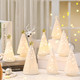 Nuenen 8 Pcs Lighted Ceramic Christmas Tree LED White Decorations Christmas Tree with Lights Winter Porcelain Christmas Village Sets for Tabletop Shelf Mantle Cabinets Office Desktop Decor