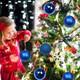 3.94" Large Christmas Balls Shatterproof Navy Blue Christmas Ornaments 6 Pcs Big Christmas Ornaments Balls for Christmas Tree Holiday Wedding Party Decoration