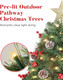 33 inch Christmas Trees with LED Lights 2 Pack, Outdoor Prelit Christmas Trees, Small Artificial Christmas Tree with Ornaments for Porch, Driveway, Yard, Garden