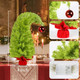 Whimsical Table Top Small Christmas Tree, 2 FT Bendable Lime Green Christmas Tree with Lights and Red Ball, Artificial Tabletop Christmas Tree for Home Office Holiday Party Decoration