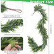 9FT Christmas Garland, Eucalyptus Garland Cedar Garland Faux Pine Handmade Cypress Garland for Mantle Stairs Wall Table Indoor Outdoor Christmas Decor Xmas Decorations