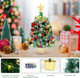Tabletop Small Xmas Trees, 20" Prelit Mini Christmas Trees with Lights,Battery Operated Artificial Trees with Ball Ornaments,Xmas Lighted Decorations for Home Kitchen Dining