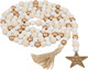 One Holiday Way 9-Foot Rustic White, Gold and Unfinished Wood Bead Garland Christmas Tree Decoration - Decorative Vintage Wooden Beads for Everyday Chic Wedding Country Farmhouse Elegant Home Decor One Holiday Way 9-Foot Rustic White, Gold and Unfinished Wood Bead Garland Christmas Tree Decoration - Decorative Vintage Wooden Beads for Everyday Chic Wedding Country Farmhouse Elegant Home Decor