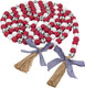 One Holiday Way 9-Foot Rustic Red, White and Black/White Plaid Wood Bead Garland Christmas Tree Decoration - Decorative Vintage Wooden Beads for Everyday Chic Winter Farmhouse Xmas Party Home Decor One Holiday Way 9-Foot Rustic Red, White and Black/White Plaid Wood Bead Garland Christmas Tree Decoration - Decorative Vintage Wooden Beads for Everyday Chic Winter Farmhouse Xmas Party Home Decor