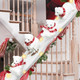 Polar Bear Christmas Staircase Decorations Set Banister Christmas Decorations with 4PCS Skiing Polar Bears & Artificial Snow & LED Lamp Belt, for Home Interior Christmas Stairs Decorations