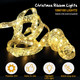 Ouddy Life 32ft Christmas Ribbon Fairy Lights, 100 LED Lights Gold Ribbon for Christmas Tree Wired Double Layer Mesh, Outdoor Indoor Year Holiday Christmas Tree Decorations Wrapping Xmas Garland
