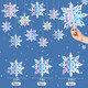 18Pcs Christmas Hanging Snowflake Decorations, 3D Glittery Large Iridescent Paper Snowflakes Garland for Christmas Winter Wonderland Frozen Holiday Year Home Tree Birthday Party Decorations