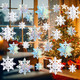 Christmas Snowflake Decorations Indoor, 24PCS 3D Paper Snowflakes Hanging Ornaments White Snowflake Garlands for Xmas Christmas Winter Wonderland Holiday Year Party Home Decorations