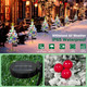 OurWarm 2Pcs Solar Christmas Tree Outdoor Christmas Decorations, 30Inch Flocked Christmas Tree with 40 LED, Prelit Mini Small Christmas Tree with Lights for Grave Cemetery Pathway Garden Yard Decor