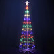 OUSHENG 6' Multicolor LED Animated Outdoor Christmas Tree Lightshow Decorations, Lighted Cone Wire Artificial Tree Decor with Star Lights for Yard Patio Garden Outside Indoor, 4 Colors