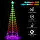 OUSHENG Multicolor LED Outdoor Christmas Tree Light Show Decorations, 34 Animated Modes Outside Lighted Cone Xmas Decor with Star Toppers Remote for Yard Porch Backyard Patio, 6ft