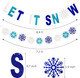 3 Pieces Let It Snow Banner, Glitter Winter Snowflake Garland Banner, White Blue Snowflake Hanging Ornaments for Christmas Holiday Party Decorations Year Festive Frozen Party Supplies