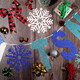 3 Pieces Let It Snow Banner, Glitter Winter Snowflake Garland Banner, White Blue Snowflake Hanging Ornaments for Christmas Holiday Party Decorations Year Festive Frozen Party Supplies