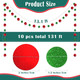 Outus 10 Pieces Christmas Paper Round Garland Christmas Hanging Dots Garland Streamers Decoration Candy Sprinkles Party Backdrop Decor for Birthday Party Wedding Bridal Shower Ornaments (Red,Green)