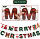 Merry Christmas Banner- Xmas Banners Bunting with Gingerbread Socks Signs, Red Green Paper Hanging Banner Felt Garland for Christmas Outdoor Indoor Home Mantle Fireplace Decor and Party Decorations