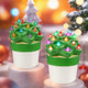 ​​​​​2 Pcs Ceramic Christmas Tree, Vintage Christmas Cactus Tree with Multicolored Lights, 6in Tabletop Green Ceramic Light Up Christmas Tree - Christmas Stocking Stuffers for Women