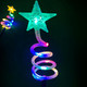 Outdoor Cone Christmas Tree Lights 14in Star Topped Artificial Lighting Christmas Trees Outside Decor for Xmas Holiday Multicolor