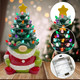 pinata Ceramic Christmas Tree Lighted, Christmas Gnome s for Women Men Kids, Light up Mantle Table Decor Christmas Decorations Indoor Green Gnome Table Centerpieces for Living Room