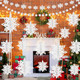 PLULON 18 Pcs 3D Christmas Snowflake Hanging Decorations Winter Wonderland Party Ornament White Snowflakes Garland Paper Snow Flakes Indoor for Christmas Year Baby Shower Birthday Home Decorations