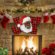 Black Santa African American Christmas Decorations Joy Letter Sign Red Buffalo Plaid Wood Joy Wall Hanging Xmas Wooden Letter Ornaments for Holiday Indoor Outdoor Home Decoration