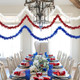 3 Pcs 50 Ft 4th of July Patriotic Garland Tinsel Stars Garland Decorations for Memorial Day 4th of July Outdoor Home Holiday Decor Blue, Red, White