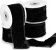 Preboun 4 Rolls Silk Velvet Ribbon for Wrapping 24 Yards Total Frayed Edge Velvet Ribbon for Christmas Wedding DIY Crafts Wreaths X-Mas Tree Decor(Black,2 Inch)