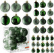 Prextex Christmas Tree Ornaments - Emerald Green Christmas Ball Ornaments Set for Christmas, Holiday, Wreath & Party Decorations (36 pcs - Small, Medium, Large) Shatterproof, 3 Size Combo