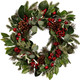 22-Inch Artificial Christmas Wreath with Pinecones, Red Berries, and Magnolia - Holiday Door Wreath for Indoor Outdoor, Winter Christmas Decor for Front Door, Fireplace, or Wall Display