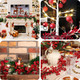 Christmas Red Berry Garland, 6FT Artificial Red Berry Garland Bendable Stems for Christmas Tree Fireplace Home Party, Burgundy Red Berry Wreath for Christmas Year Holiday Winter, 1pcs