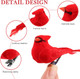 20PCS Christmas Mini Cardinal Clip on Tree Ornaments Bird Decorations, Small Red Artificial Birds Foam Feather Birds for DIY Crafts Christmas Tree Gardening Wreath Decoration(Red)